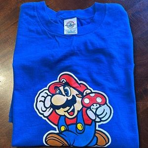 🩷HOST PICK🩷Super Mario Power Up Vintage 2002 T-shirt Mens XL Blue Nintendo NEW